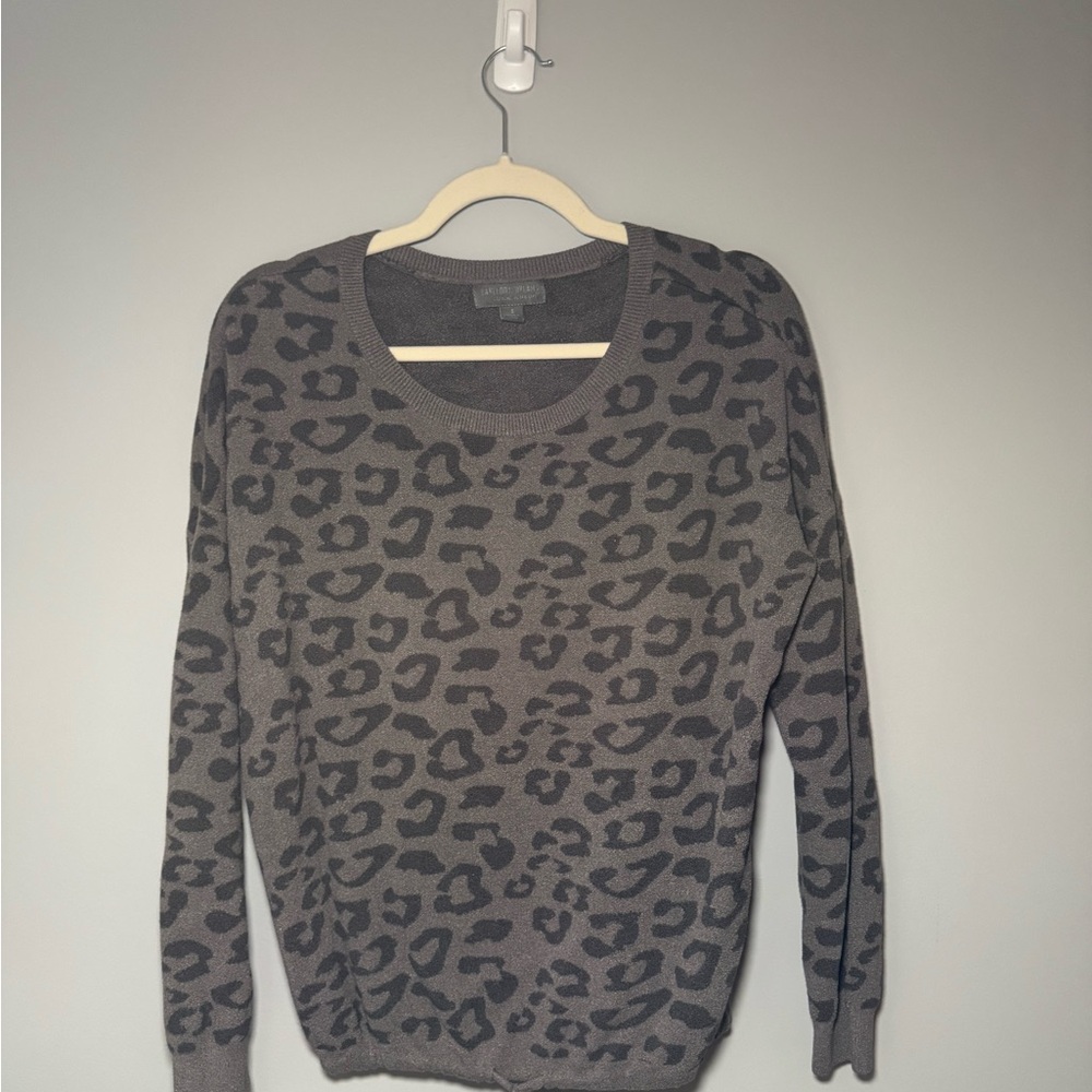 Barefoot Dreams Charcoal Leopard Sweater Set